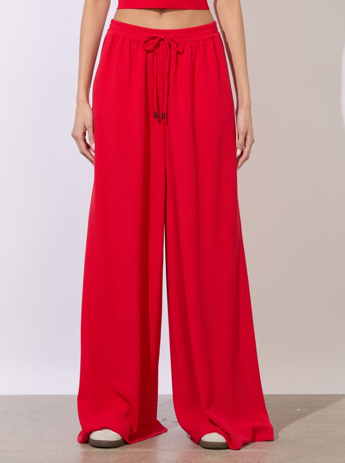 alice & olivia OJAI WIDE LEG PANT BRIGHT RUBY