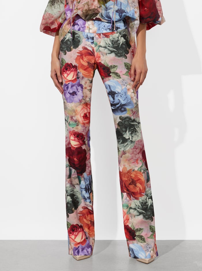 alice & olivia OLIVIA BOOTCUT PANT STORM FLORAL SM