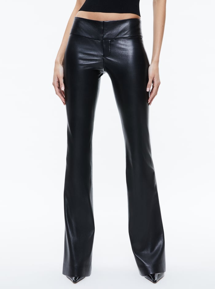 alice & olivia OLIVIA VEGAN PANT BLACK