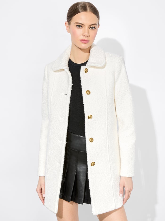 alice & olivia PURCELL PEACOAT OFF WHITE