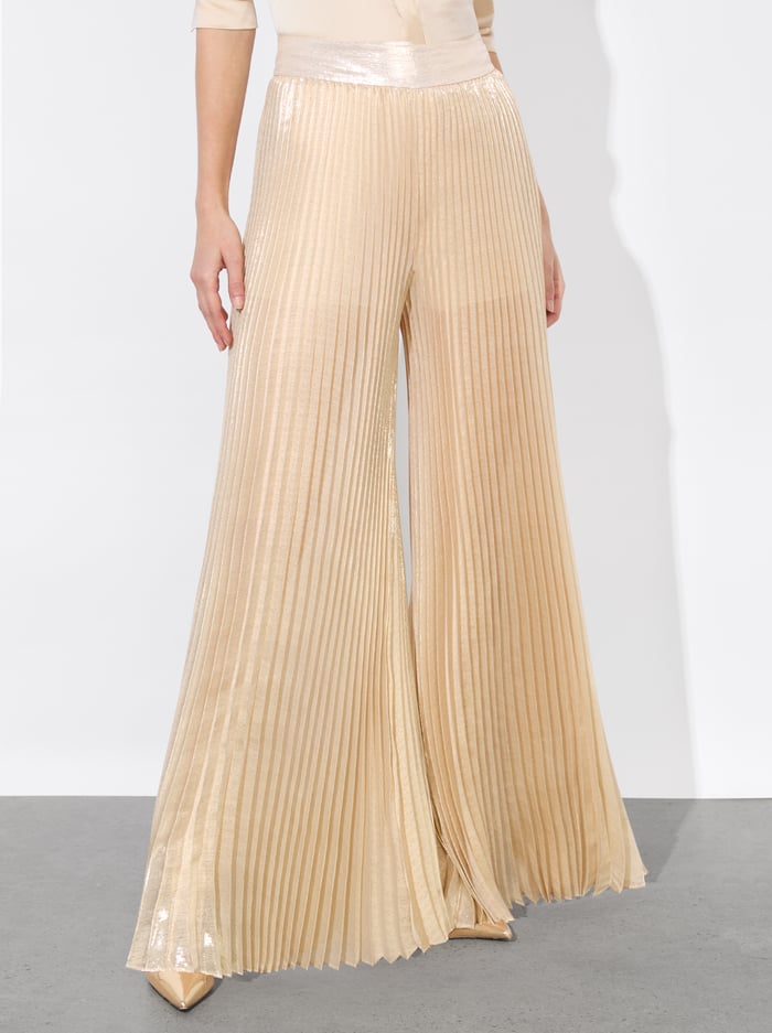 alice & olivia ROSALIE PLEATED PANT CHAMPAGNE/GOLD