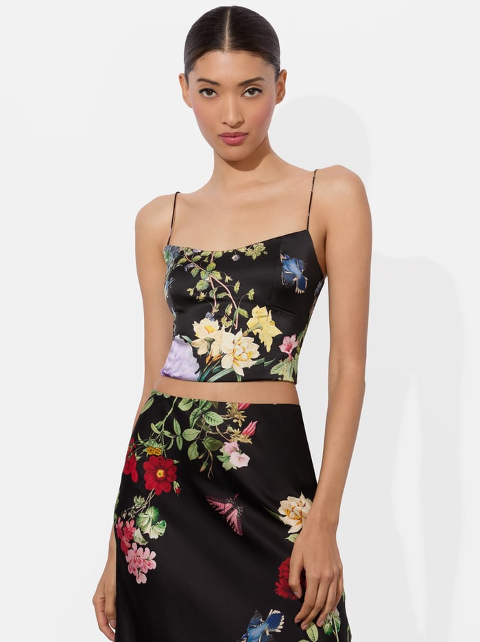alice & olivia SAYLOR BUSTIER CAMI TOP VENUS FLORAL