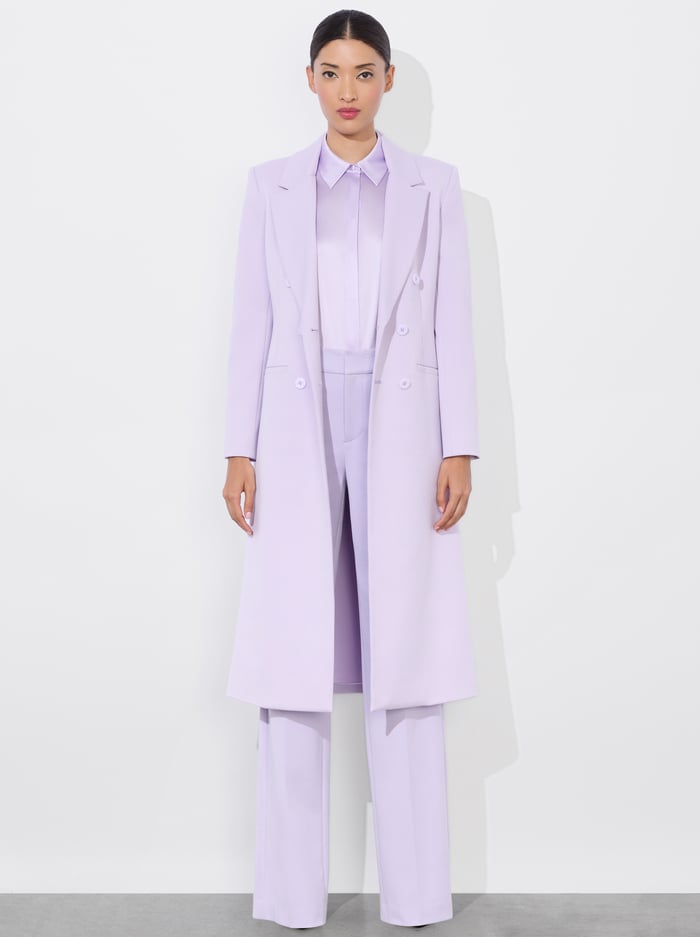 alice & olivia SHEPHERD LONG BLAZER LILAC