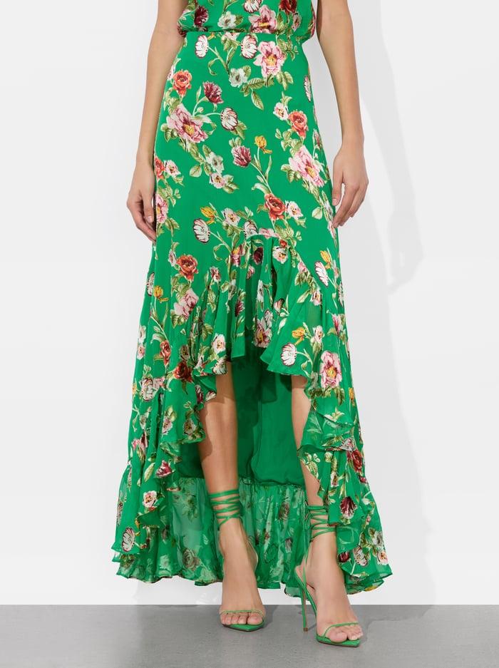 alice & olivia SORAYA HIGH LOW SKIRT HAMPTONS FLORAL