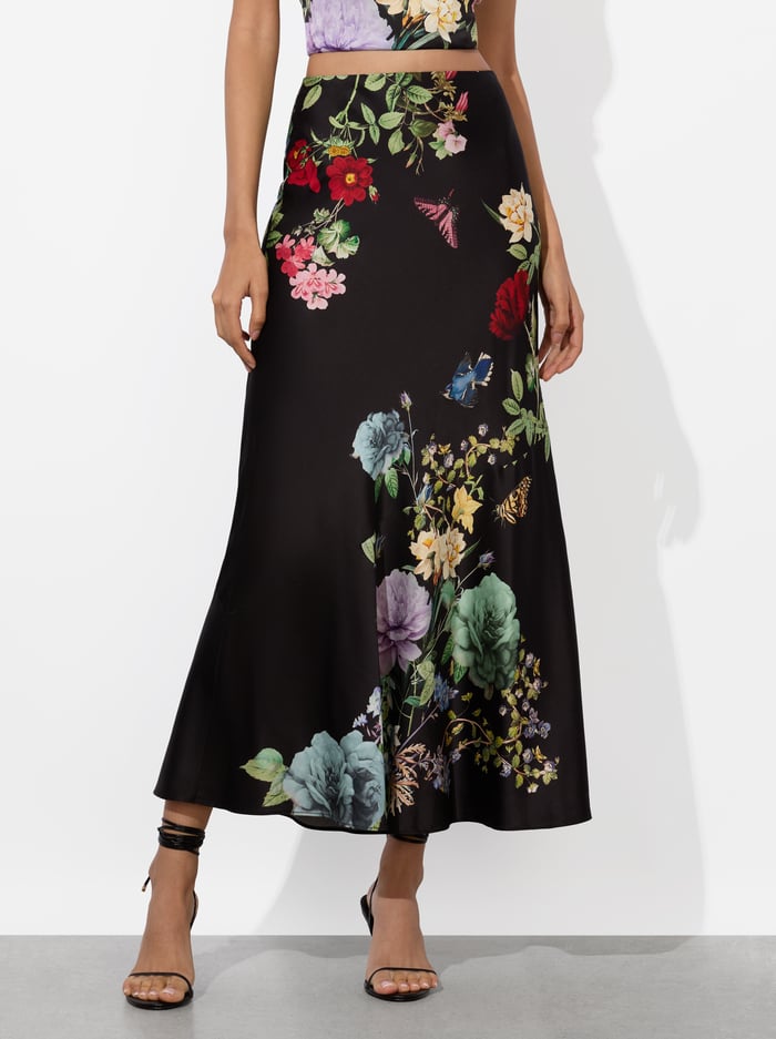 alice & olivia TERESE SLIP SKIRT VENUS FLORAL