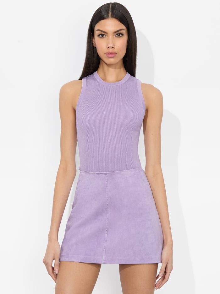 alice & olivia TONITA RIBBED TANK BLACK