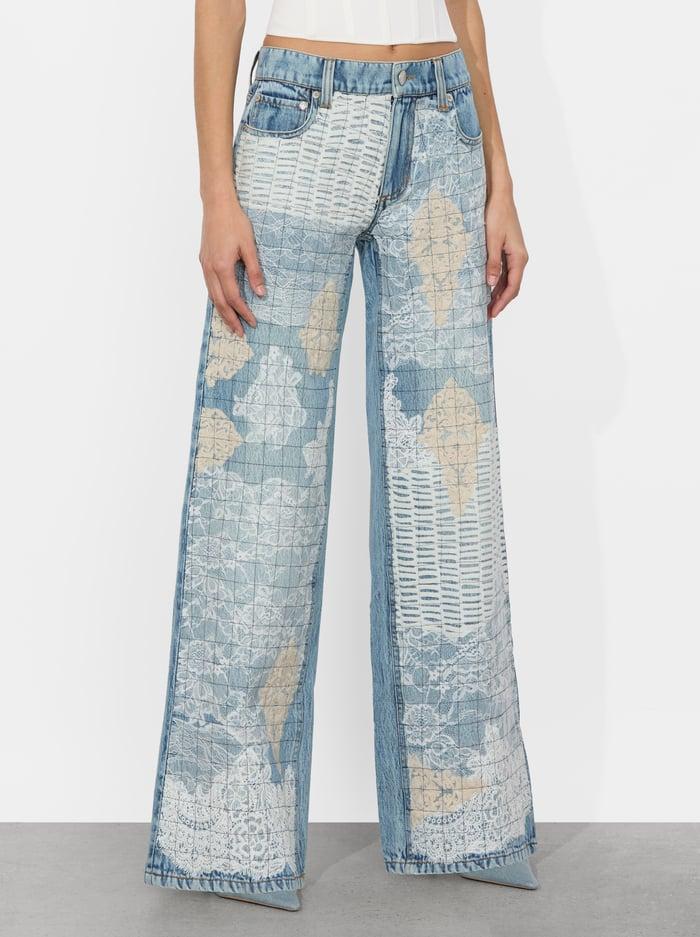 alice & olivia TRISH LACE JEAN ROCKSTAR BLUE