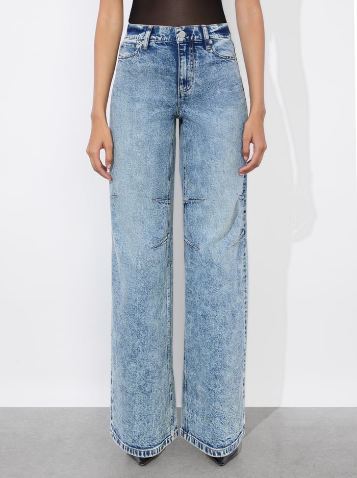 alice & olivia TUCKER JEAN HARLOW VINTAGE BLUE