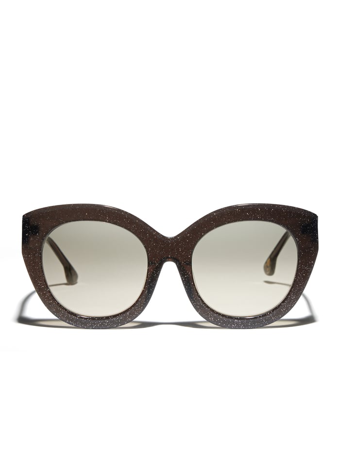alice & olivia WALKER SUNGLASSES BLACK/GLITTER
