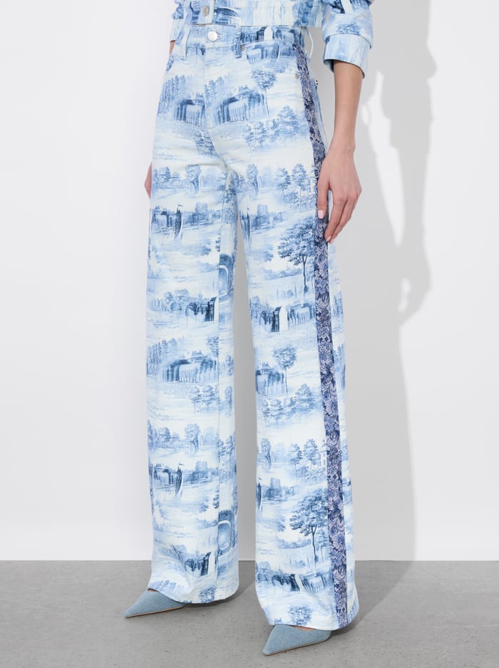 alice & olivia WEEZY PRINTED JEAN CHATEAU