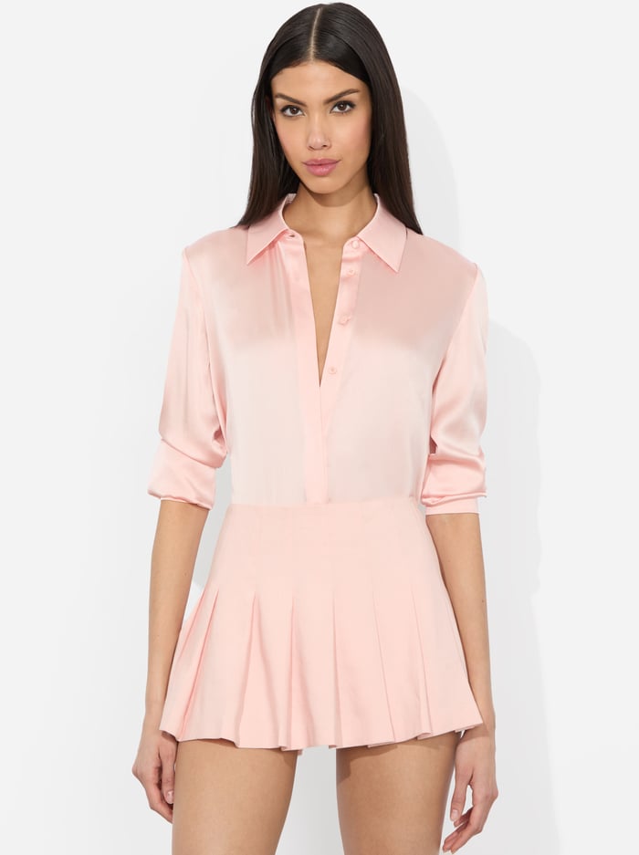 Alice & Olivia WILLA SILK BLOUSE BRIGHT RUBY