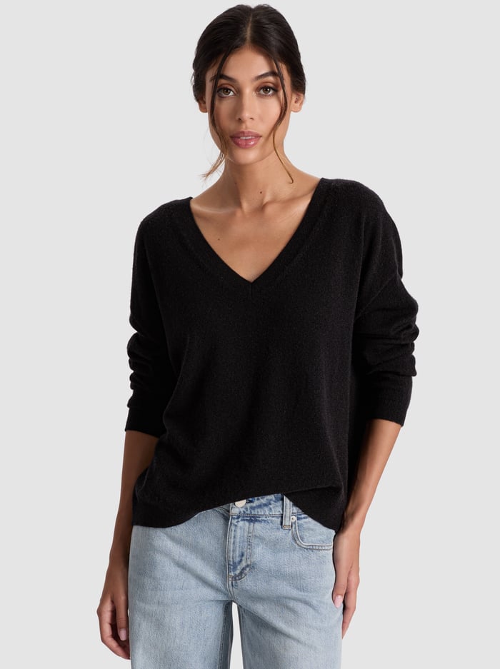 alice & olivia WILLIAMS PULLOVER BLACK