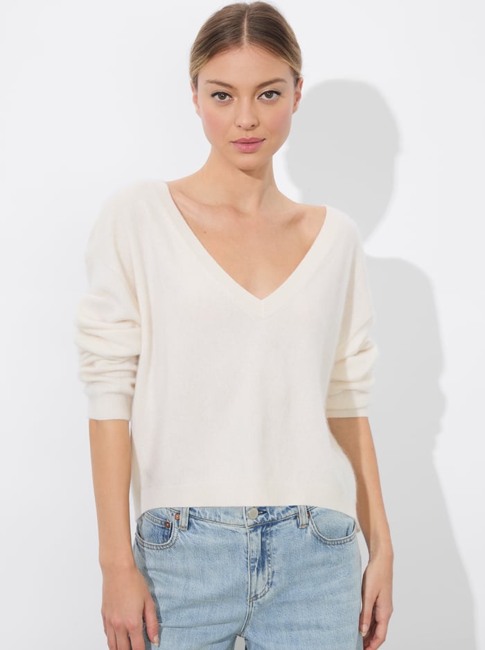 alice & olivia WILLIAMS PULLOVER ECRU