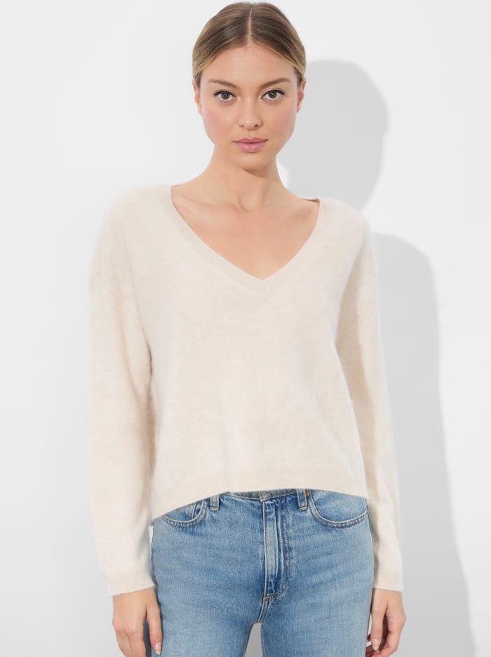 alice & olivia WILLIAMS PULLOVER ECRU