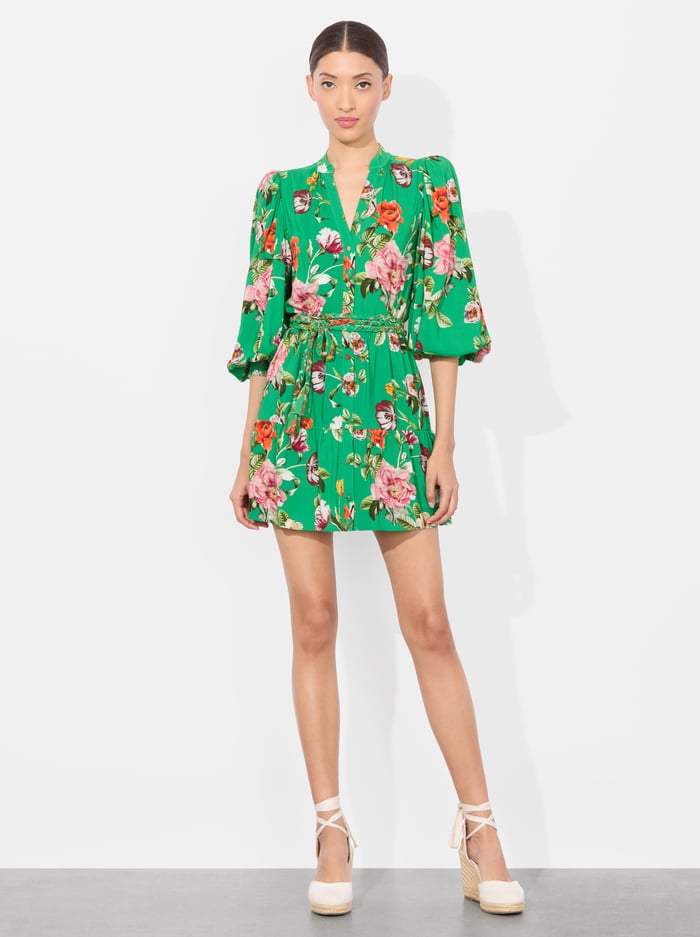 alice & olivia ANTONETTE MINI DRESS HAMPTONS FLORAL LARGE