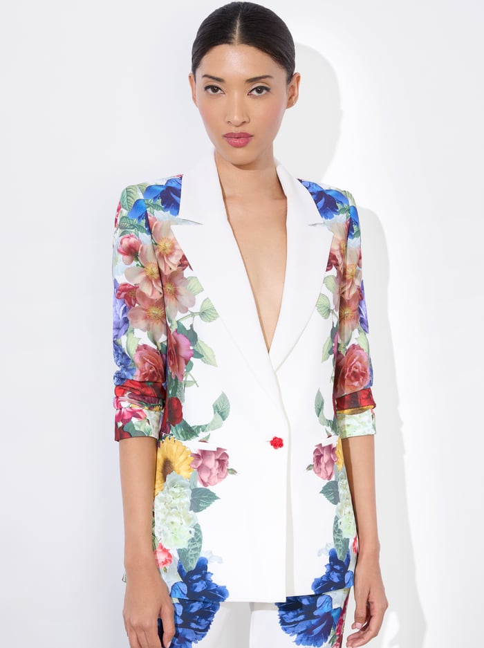 alice & olivia DENNY BOYFRIEND BLAZER GARDEN BRUNCH BLACK