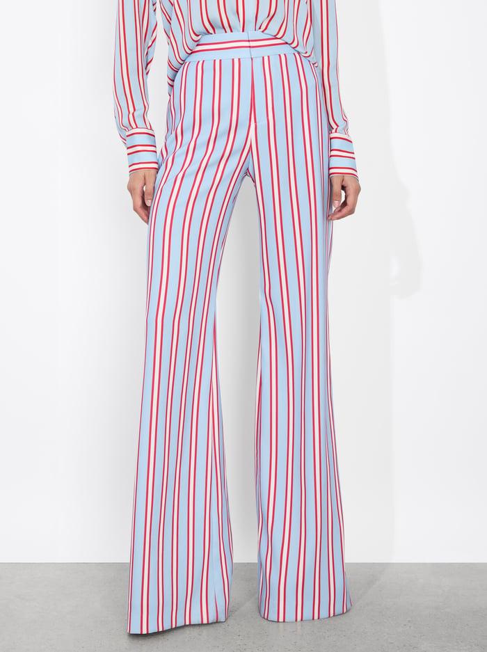 alice & olivia DYLAN PANT TEAKWOOD STRIPE MINERAL BLUE/B