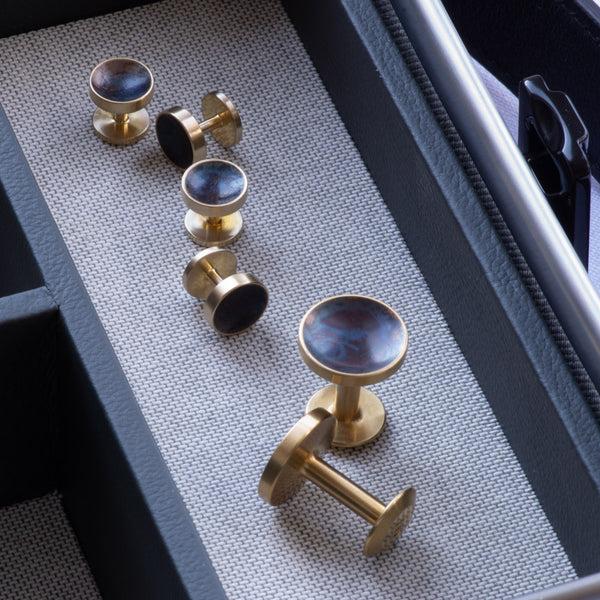 Alice Made This Alice Made This | Bayley Quink Artisan Cufflinks | Stylish Black Blue Cufflinks