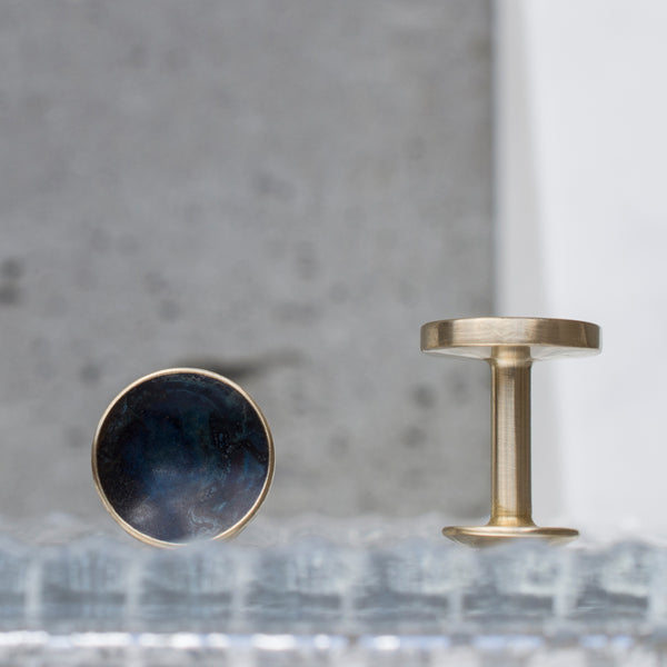 Alice Made This Alice Made This | Bayley Quink Artisan Cufflinks | Stylish Black Blue Cufflinks