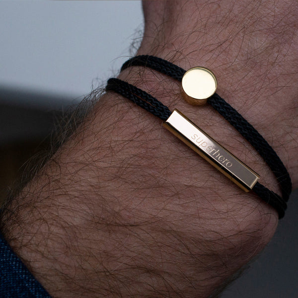 Alice Made This Alice Made This | Charlie Bracelet | Mens Rope Bracelet + Rose Gold ID Bracelets