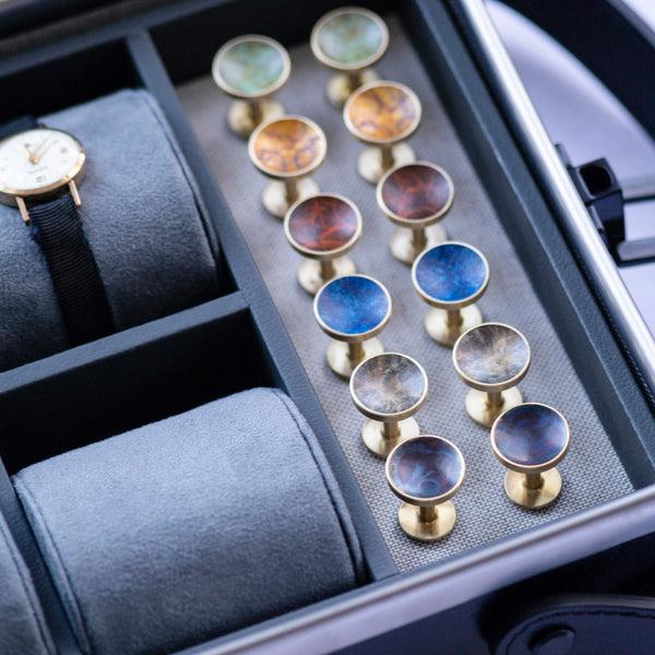 Alice Made This Alice Made This | Prussian Blue Bayley Cufflinks | Innovative Design Cufflinks