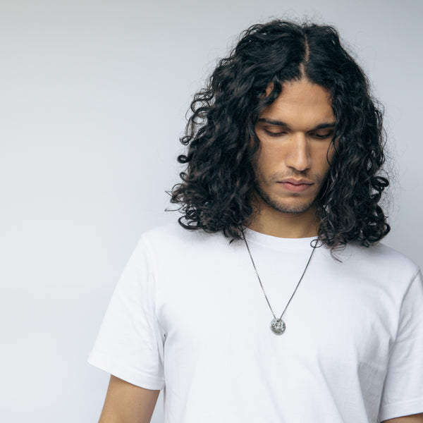 Alice Made This Silver Men's Necklace | Dot Silver Mottled Necklace | Alice Made This – Alice Made This Men's Necklace