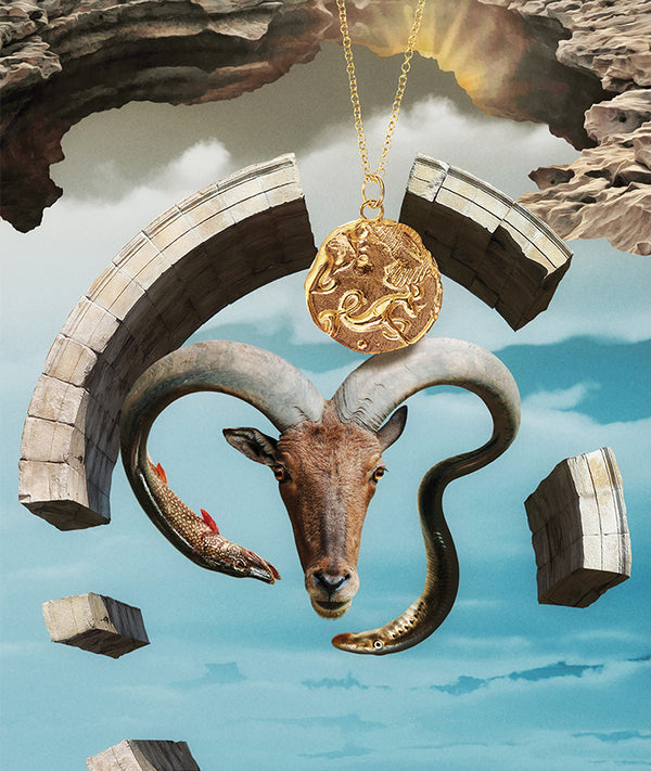 Alighieri Capricorn Necklace | 9k Solid Gold Zodiac Pendant | Alighieri Necklaces