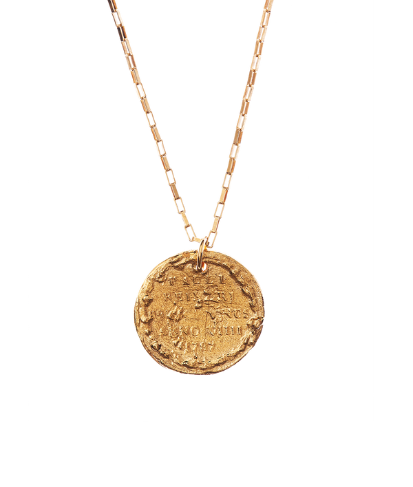 Alighieri Medium Leone Box Chain Necklace | 24k Gold-Plated Coin | Alighieri Necklaces