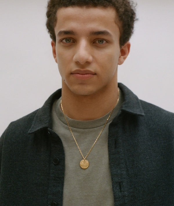 Alighieri Medium Leone Box Chain Necklace | 24k Gold-Plated Coin | Alighieri Necklaces