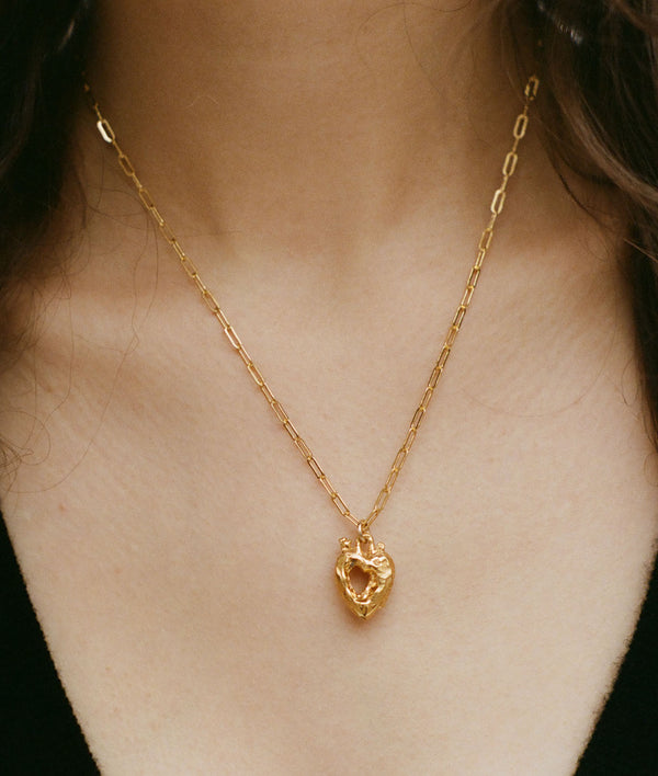 Alighieri The Lovers' Pact Necklace | 24kt Gold-Plated Heart Pendant | Alighieri Necklaces