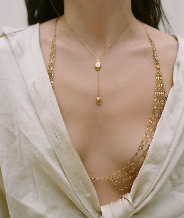 Alighieri The Lunar Rocks Necklace | 24K Gold-Plated Lariat Pendant | Alighieri Necklaces