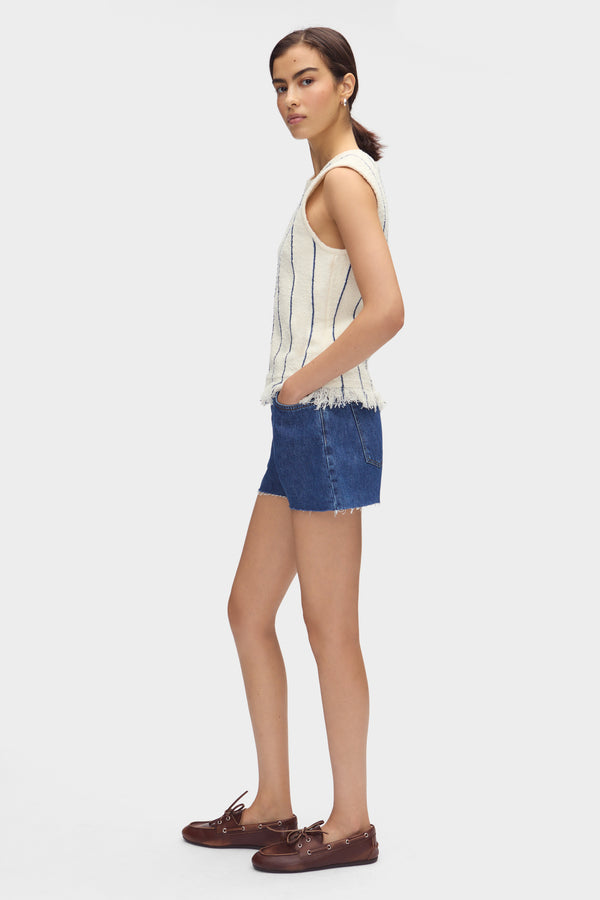 Aligne ALIGNE Boucle Striped Top - Beige | Char TOPS