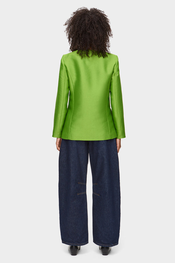 Aligne ALIGNE Bow Satin Blazer- Green | Beau BLAZER