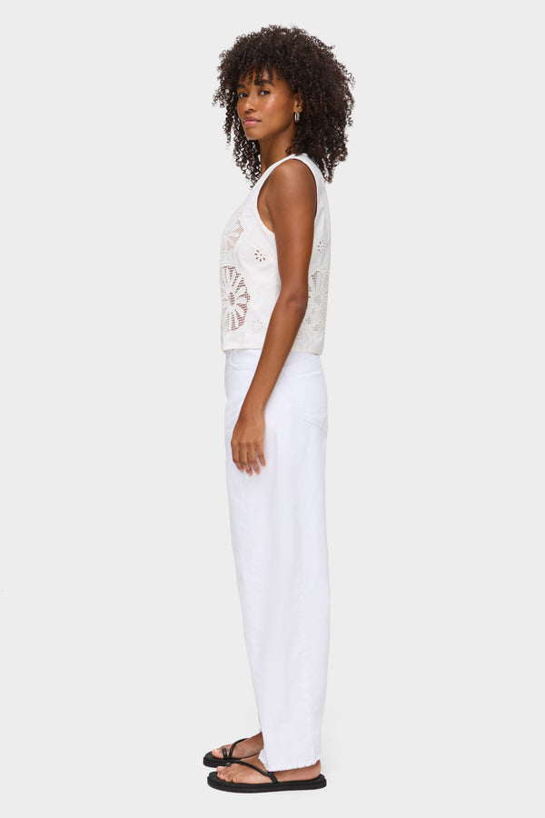 Aligne ALIGNE Broderie Waistcoat - White | Chloe TOPS