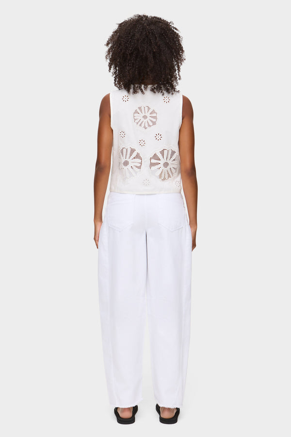 Aligne ALIGNE Broderie Waistcoat - White | Chloe TOPS