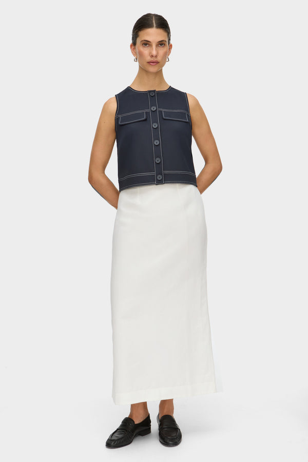 Aligne ALIGNE Button Up Linen Top - Blue | Summer TOPS