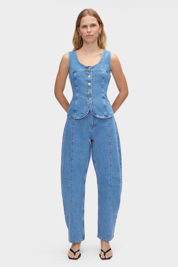 Aligne ALIGNE Buttoned Denim Top - Blue | Ariella TOPS
