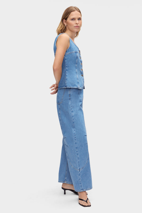 Aligne ALIGNE Buttoned Denim Top - Blue | Ariella TOPS
