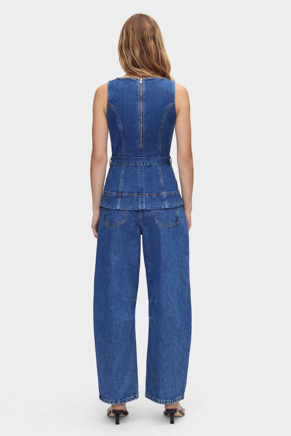 Aligne ALIGNE Denim Belted Top - Blue | Trish TOPS