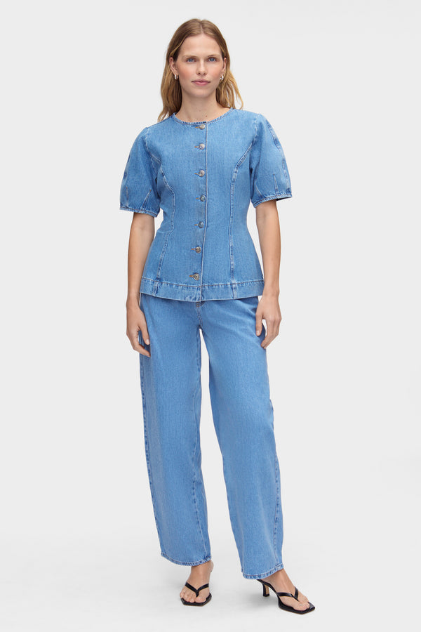 Aligne ALIGNE Denim Waisted Shirt - Blue | Anais TOPS