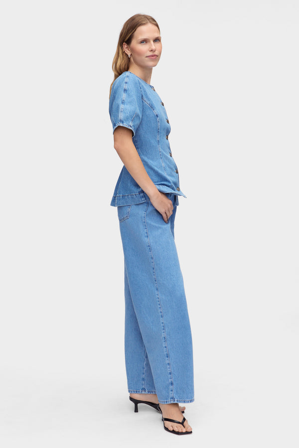 Aligne ALIGNE Denim Waisted Shirt - Blue | Anais TOPS
