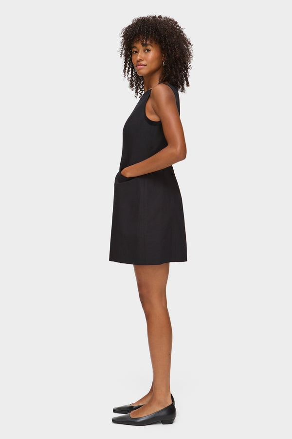 Aligne ALIGNE Linen Mini Dress - Black | Lyra DRESSES