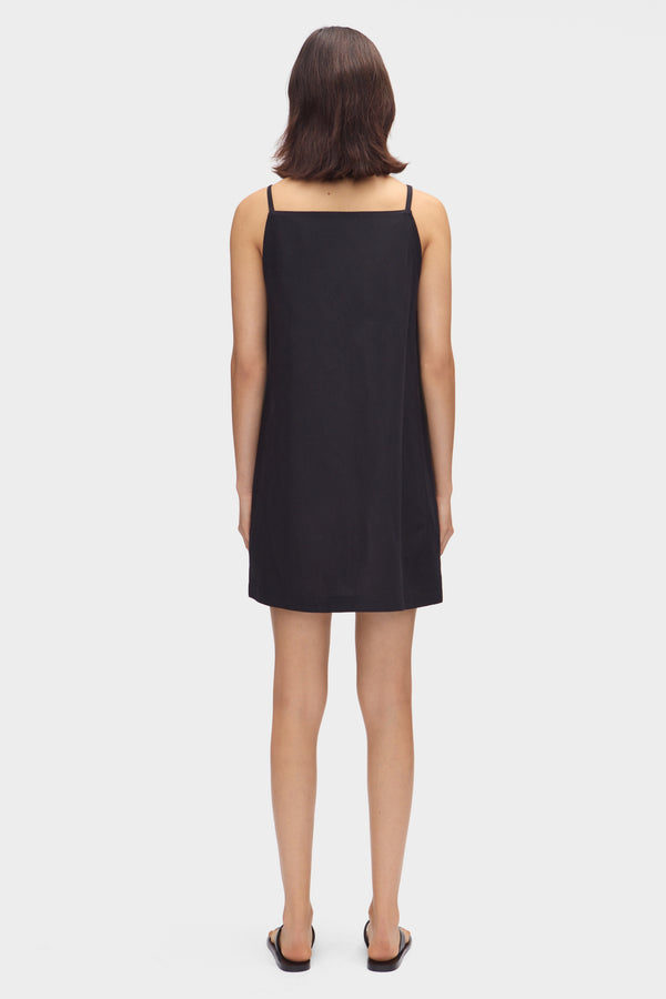 Aligne ALIGNE Linen Mini Dress- Black | Ozzy DRESSES