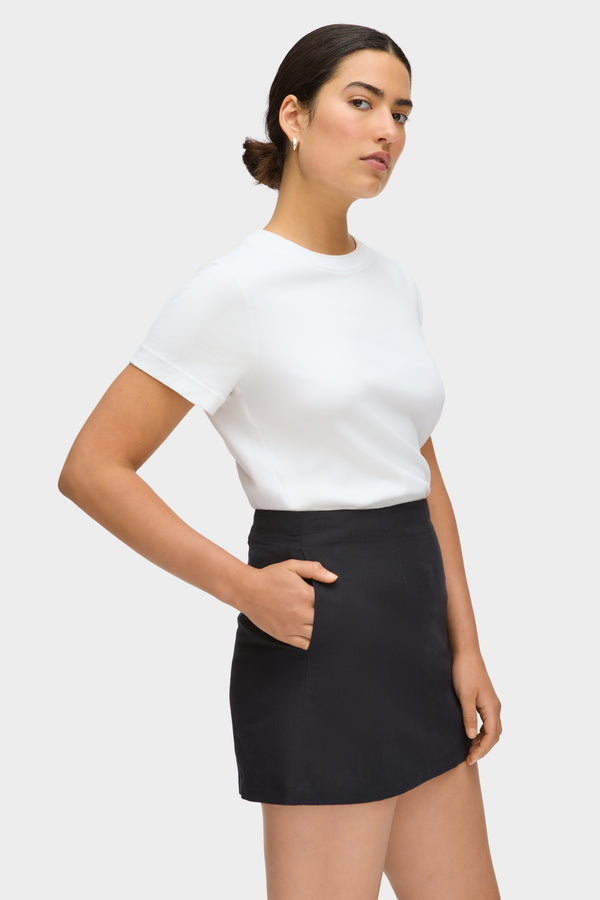 Aligne ALIGNE Linen Mini Skirt - Black | Hadley SKIRTS