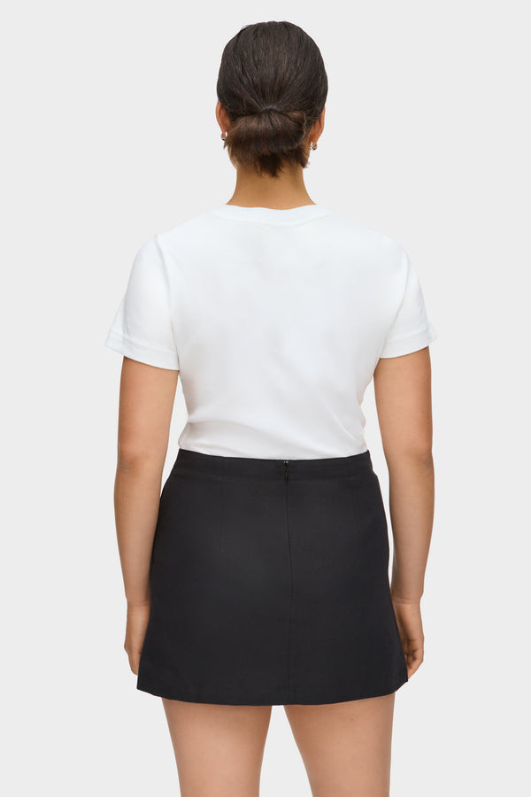 Aligne ALIGNE Linen Mini Skirt - Black | Hadley SKIRTS