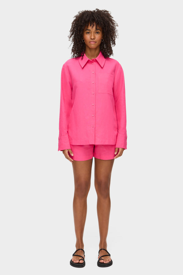 Aligne ALIGNE Linen Shirt - Pink | Cherry TOPS