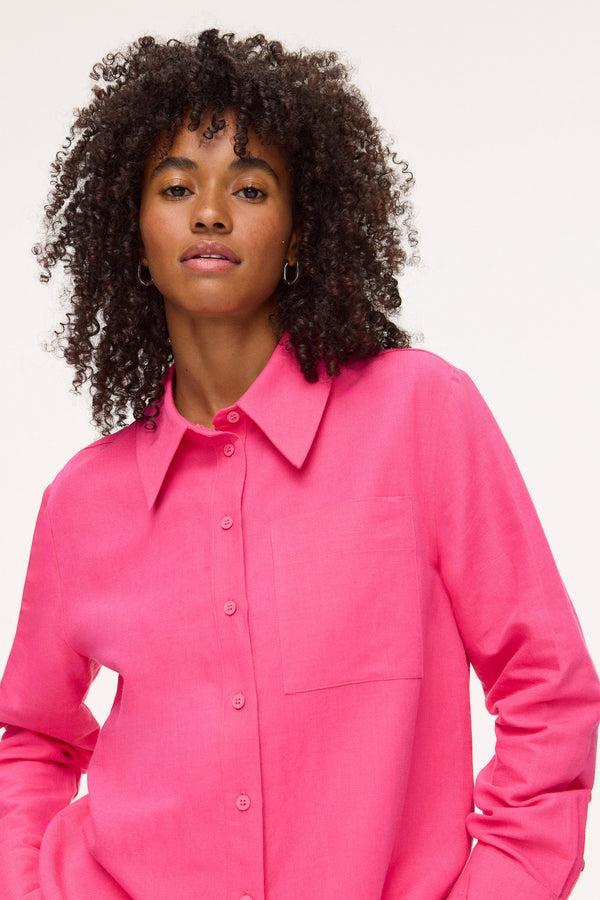 Aligne ALIGNE Linen Shirt - Pink | Cherry TOPS