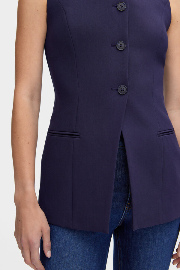 Aligne ALIGNE Long Waistcoat - Navy | Leo WAISTCOATS
