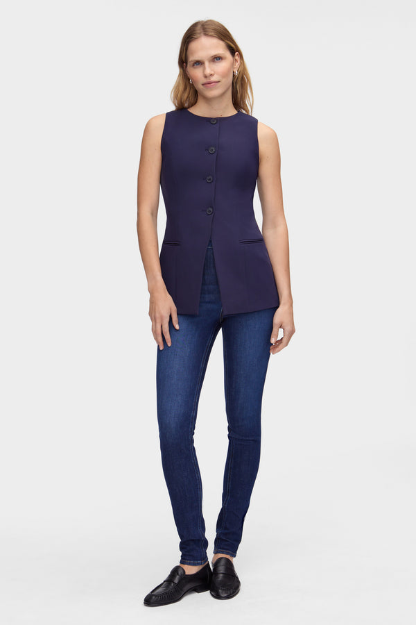 aligne ALIGNE Long Waistcoat - Navy | Leo WAISTCOATS