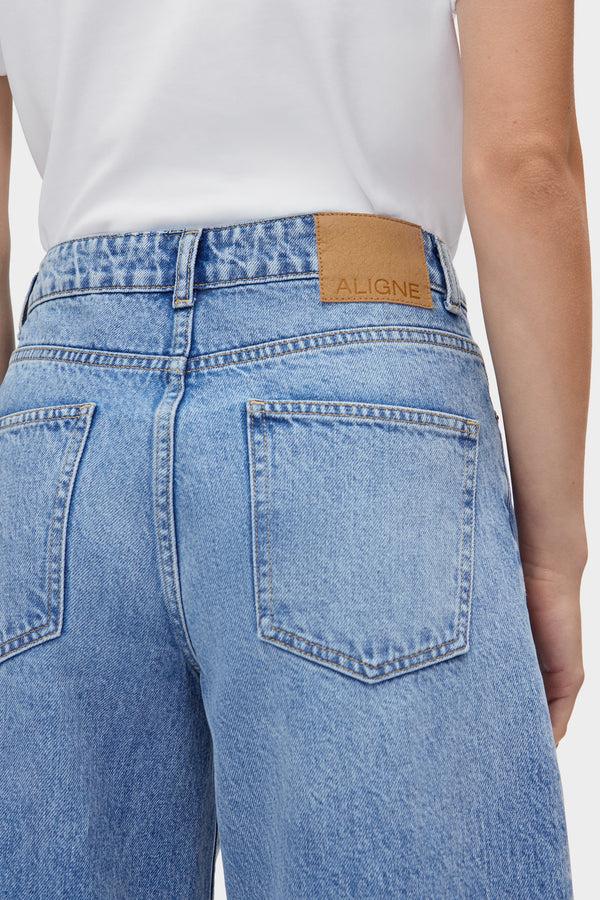 Aligne ALIGNE Low Rise Loose Wide Jeans - Blue JEANS